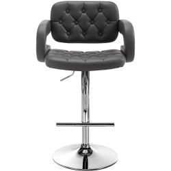 Sgabello Dublin in similpelle grigio,cromo