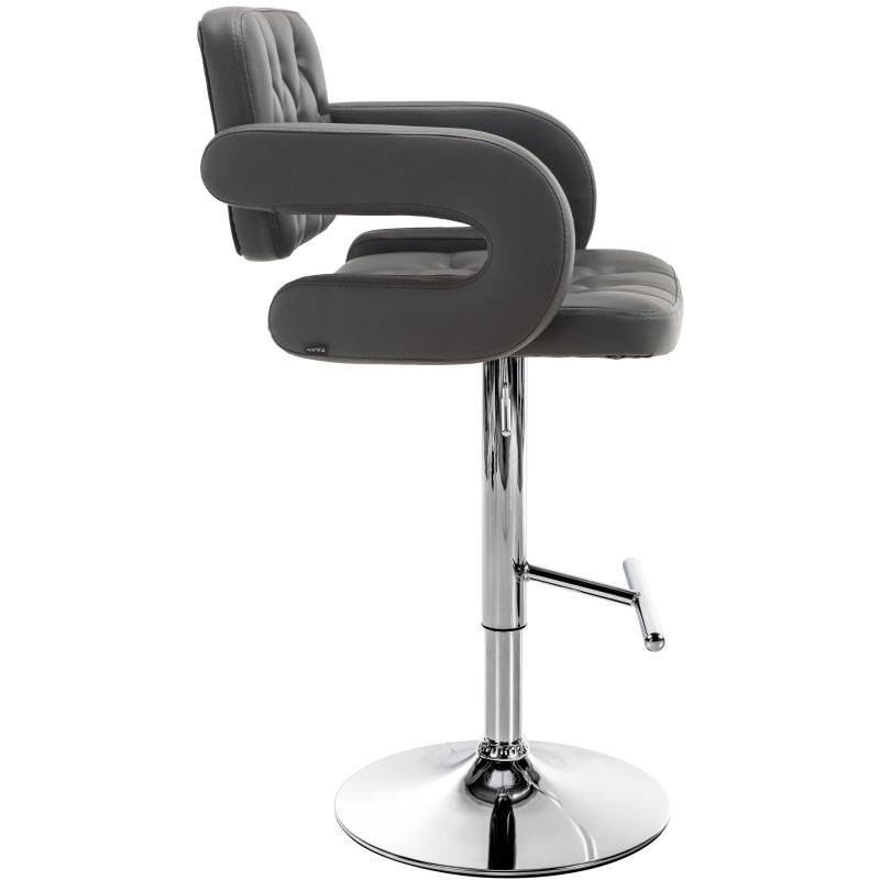 Sgabello Dublin in similpelle grigio,cromo