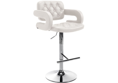 Taburete Dublin Blanco,Cromado