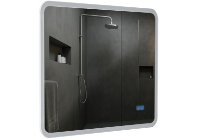 Specchio da bagno Jericho 60x80 con Bluetooth e vetro trasparente