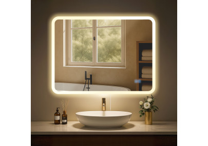 Miroir de salle de bain Jericho 60x80 sans Bluetooth en verre transparent