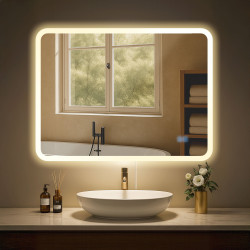 Specchio da bagno Jericho 60x80 senza Bluetooth in vetro trasparente
