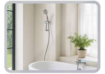Miroir de salle de bain Jericho 60x80 sans Bluetooth en verre transparent