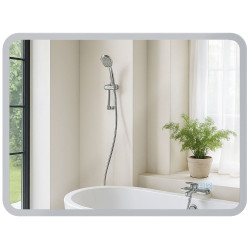 Specchio da bagno Jericho 60x80 senza Bluetooth in vetro trasparente