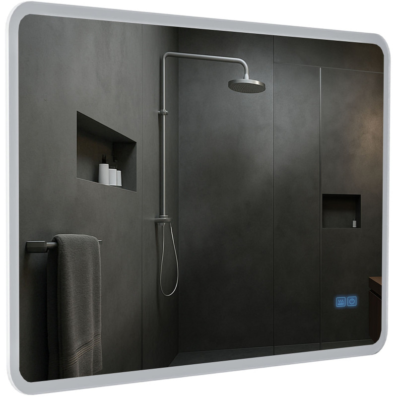 Specchio da bagno Jericho 70x100 con Bluetooth e vetro trasparente