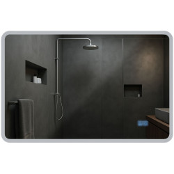 Specchio da bagno Jericho 70x100 con Bluetooth e vetro trasparente