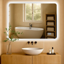 Espejo de baño Jericho 70x100 sin Bluetooth, vidrio transparente