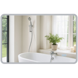 Specchio da bagno Jericho 70x100 senza Bluetooth, vetro trasparente