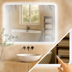 Specchio da bagno Jericho 70x100 senza Bluetooth, vetro trasparente