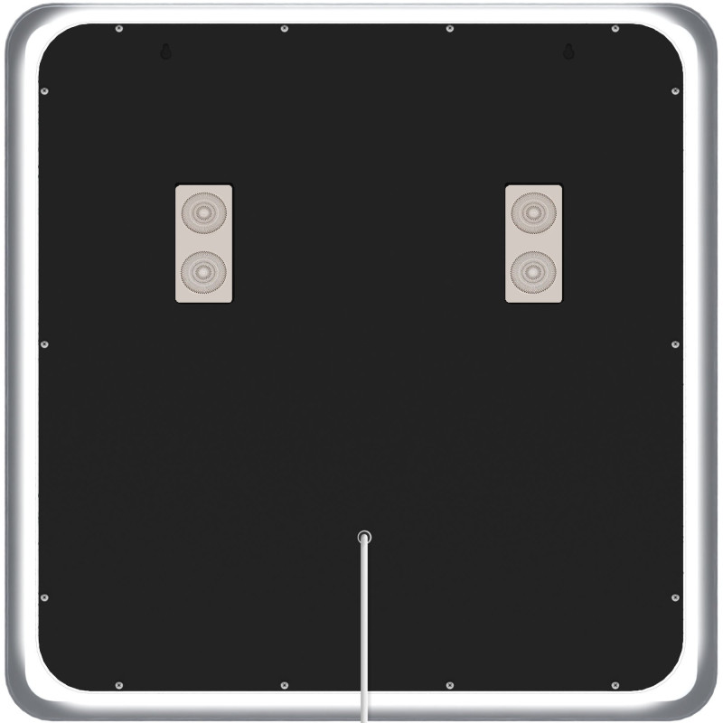 Miroir de salle de bain Jericho 80x80 avec Bluetooth et verre transparent