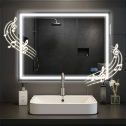 Specchio da bagno Jaffrey 60x80 con Bluetooth e vetro trasparente