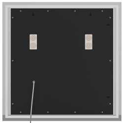 Miroir de salle de bain Jaffrey 80x80 avec Bluetooth et verre transparent