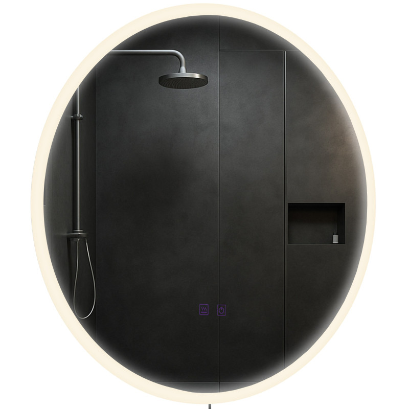 Miroir de salle de bain Laconia 60 avec Bluetooth, verre transparent