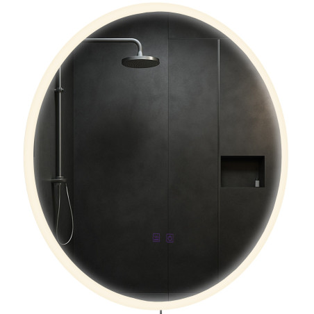 Miroir de salle de bain Laconia 60 avec Bluetooth, verre transparent