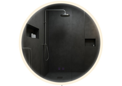 Miroir de salle de bain Laconia 70 avec Bluetooth, verre transparent