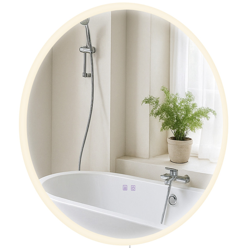 Espejo de baño Laconia 70 sin Bluetooth, vidrio transparente
