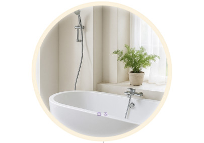 Miroir de salle de bain Laconia 70 sans Bluetooth, verre transparent