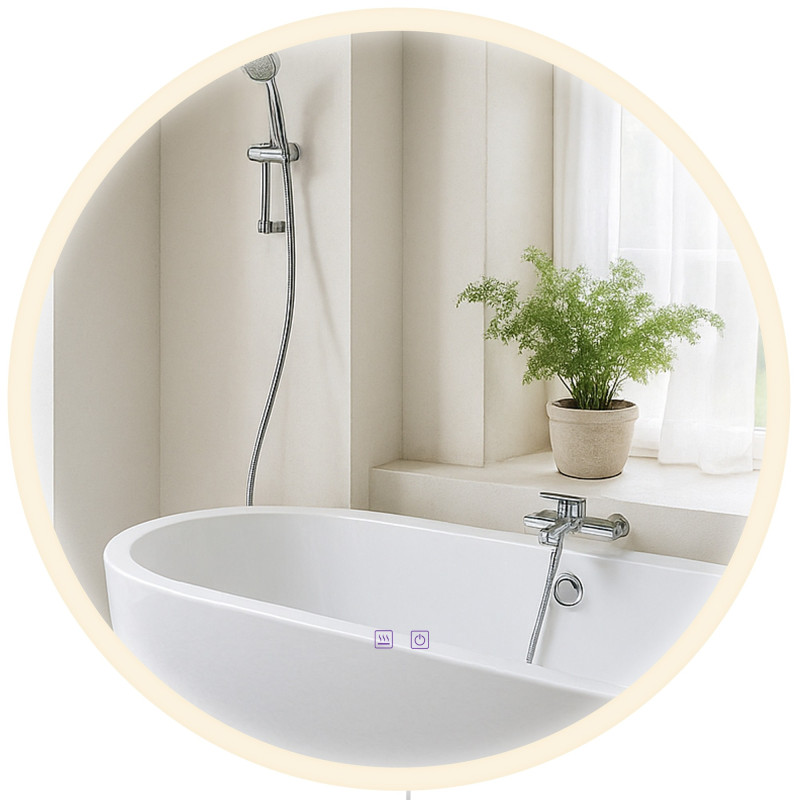 Espejo de baño Laconia 70 sin Bluetooth, vidrio transparente