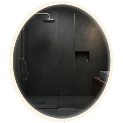Miroir de salle de bain Laconia 80 avec Bluetooth, verre transparent