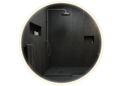 Miroir de salle de bain Laconia 80 avec Bluetooth, verre transparent