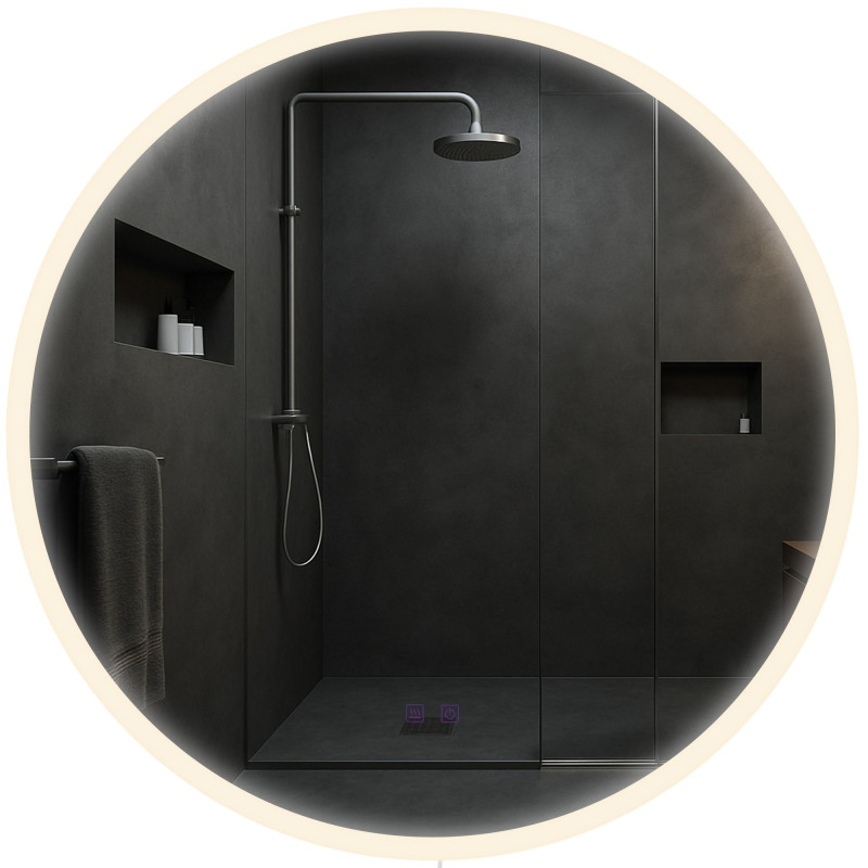 Specchio da bagno Laconia 80 con Bluetooth, vetro trasparente