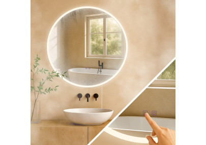 Miroir de salle de bain Laconia 80 sans Bluetooth, en verre transparent