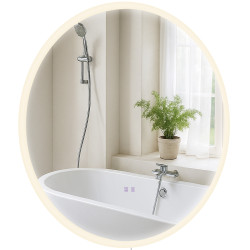 Espejo de baño Laconia 80 sin Bluetooth, en vidrio transparente