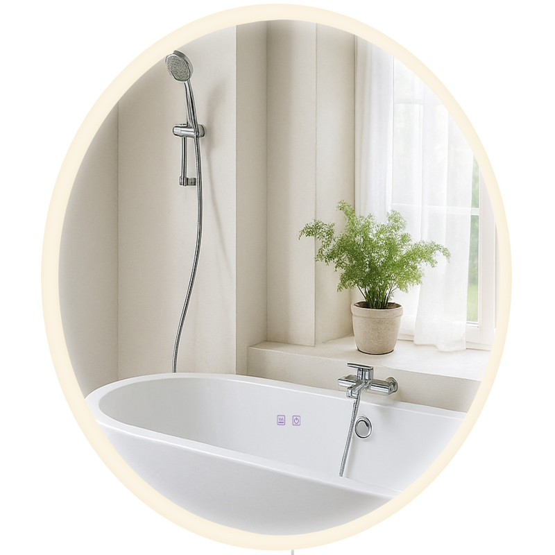 Miroir de salle de bain Laconia 80 sans Bluetooth, en verre transparent