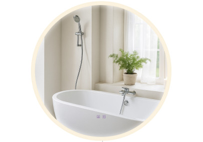 Espejo de baño Laconia 80 sin Bluetooth, en vidrio transparente