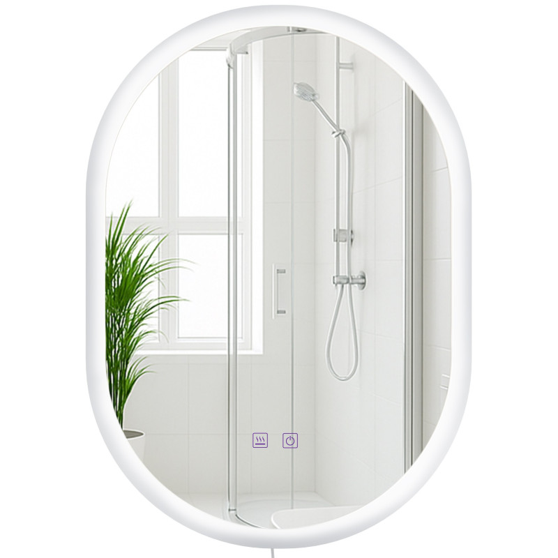 Miroir de salle de bain Karishma 70x50 avec Bluetooth et verre transparent