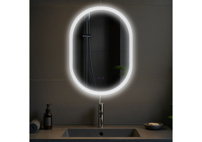 Miroir de salle de bain Karishma 70x50 sans Bluetooth en verre transparent