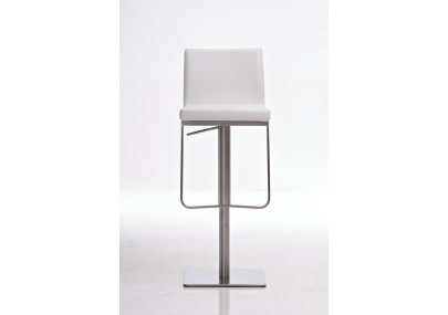 Tabouret de bar Panama E em couro sintético branco