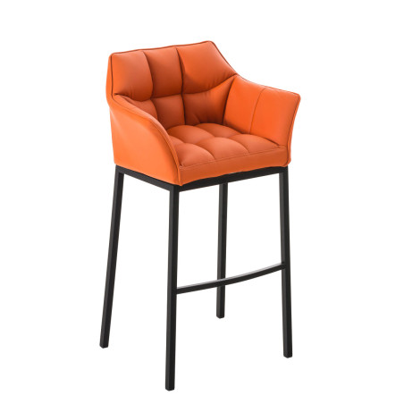 Tabouret de bar Damaso B avec piètement à 4 pieds orange