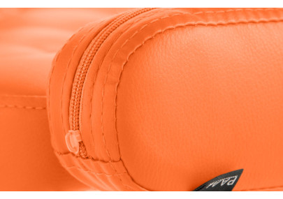 Sgabello Dublin in similpelle arancione,cromo