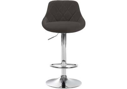 Tabouret de bar Lazio, tissu, chrome gris foncé