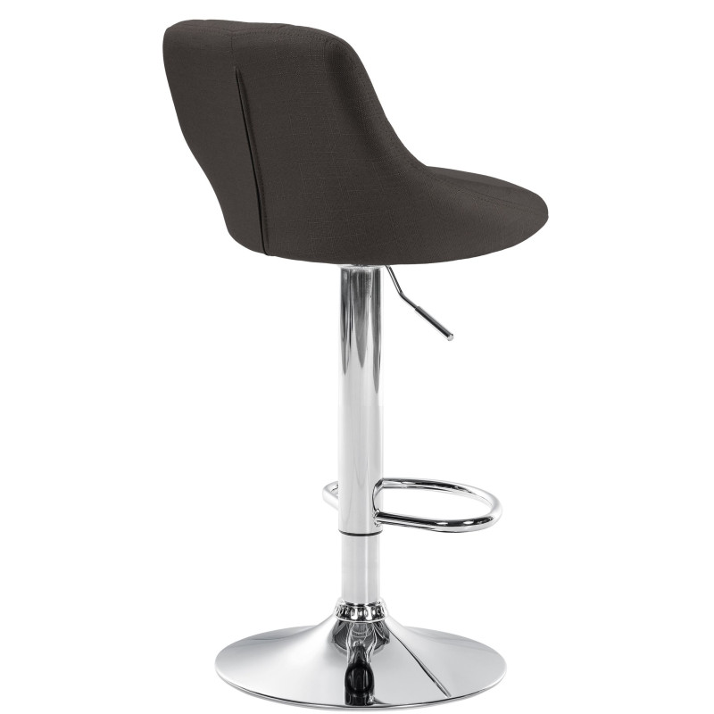 Tabouret de bar Lazio, tissu, chrome gris foncé