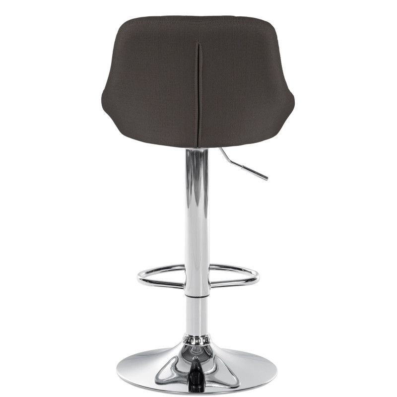 Tabouret de bar Lazio, tissu, chrome gris foncé