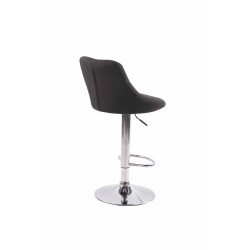 Ensemble de 2 tabourets de bar en tissu Lazio C gris foncé