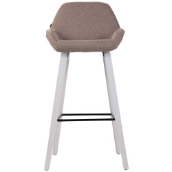 Tabouret de bar Newnan, tissu, structure à 4 pieds, blanc (chêne) taupe
