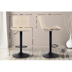 Tabouret de bar Linus en similicuir crème