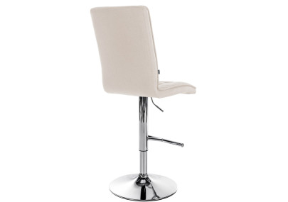 Tabouret de bar Peking V2 en tissu chromé crème