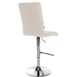 Tabouret de bar Peking V2 en tissu chromé crème