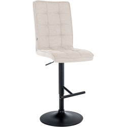 Tabouret de bar Peking V2, tissu noir crème