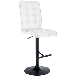 Tabouret de bar Peking V2, similicuir noir blanc