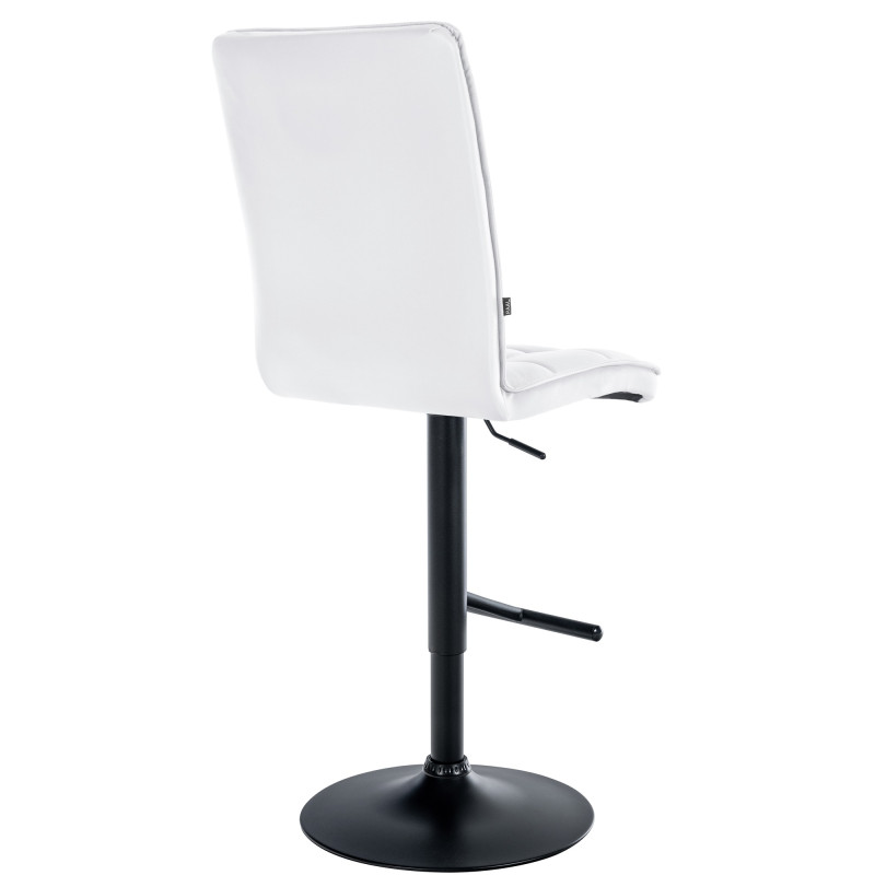 Tabouret de bar Peking V2, similicuir noir blanc