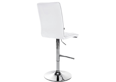 Tabouret de bar Peking V2 en similicuir chromé blanc