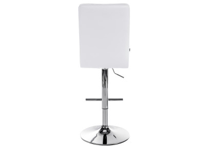 Tabouret de bar Peking V2, similicuir, chrome, blanc