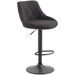 Tabouret de bar Lazio, tissu noir gris foncé