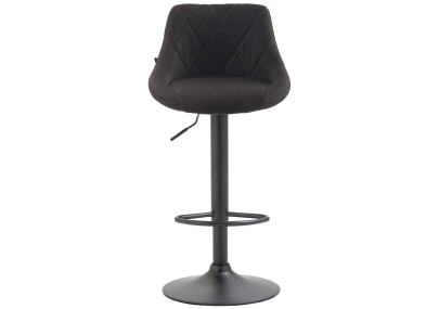 Tabouret de bar Lazio, tissu noir gris foncé