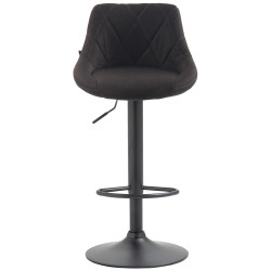 Tabouret de bar Lazio, tissu noir gris foncé